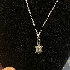 Silver Turtle Pendant Necklace